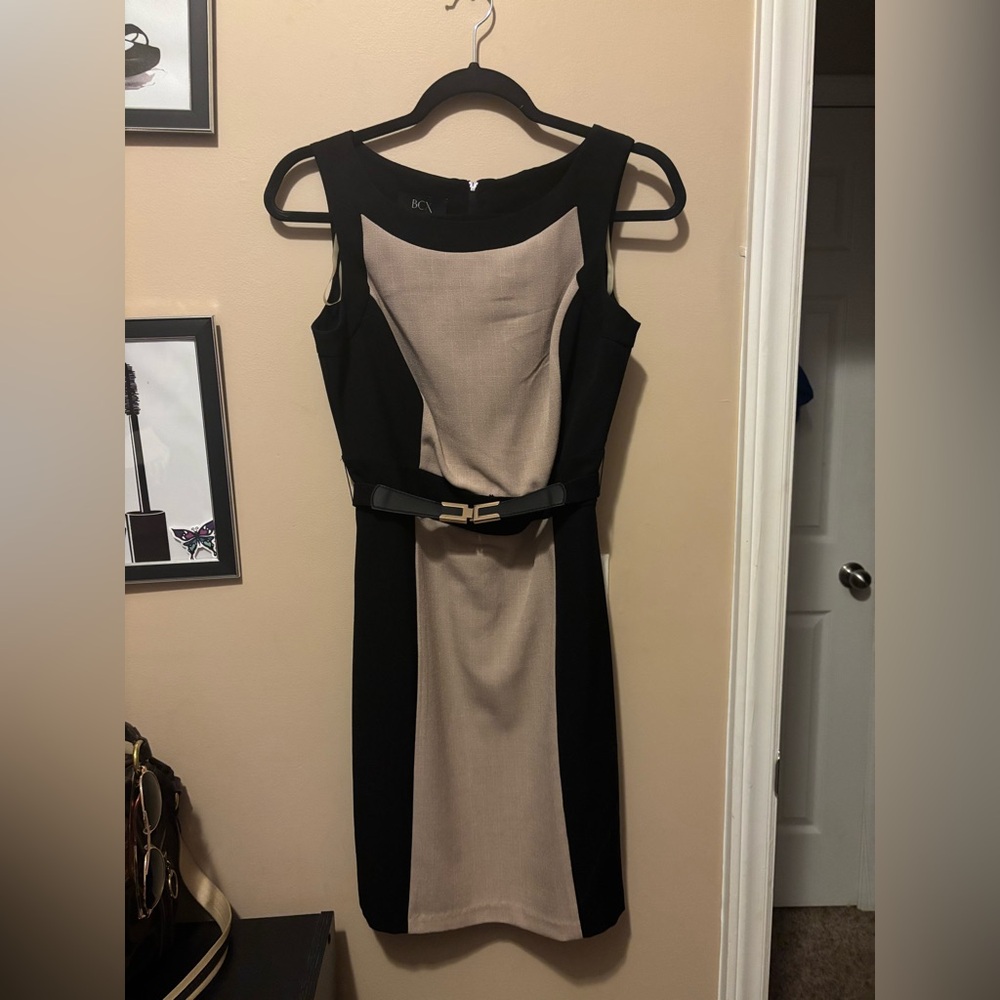 BCX Black and Beige Midi Dress